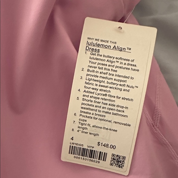 🩷 LULULEMON Align Dress in vita pink 🩷 NWT - Picture 5 of 5